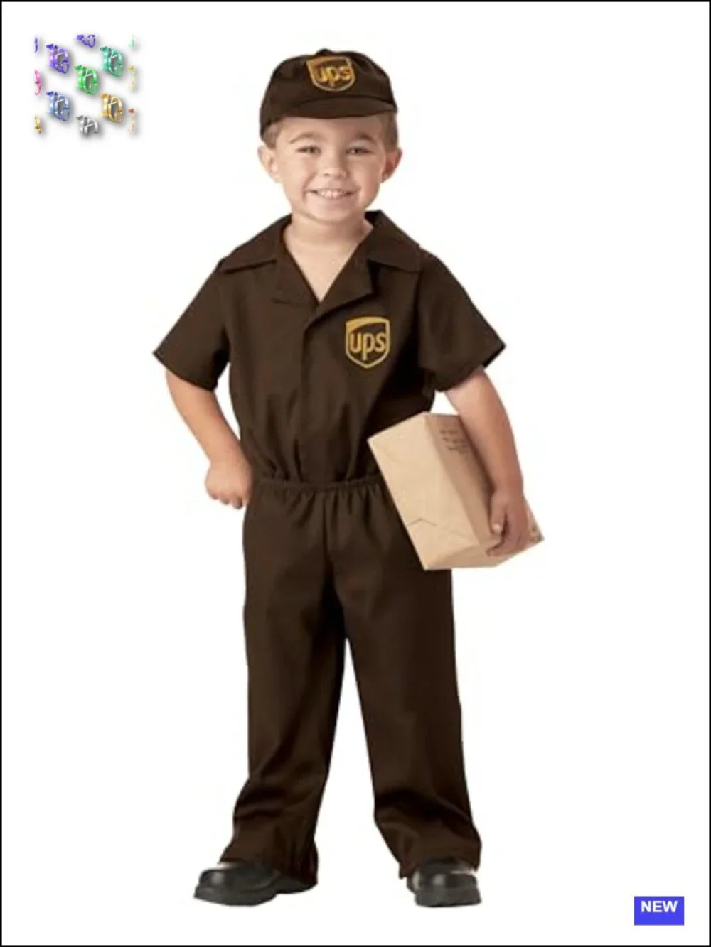 Toddler UPS Driver Costume Set - Shirt Pants Cap
